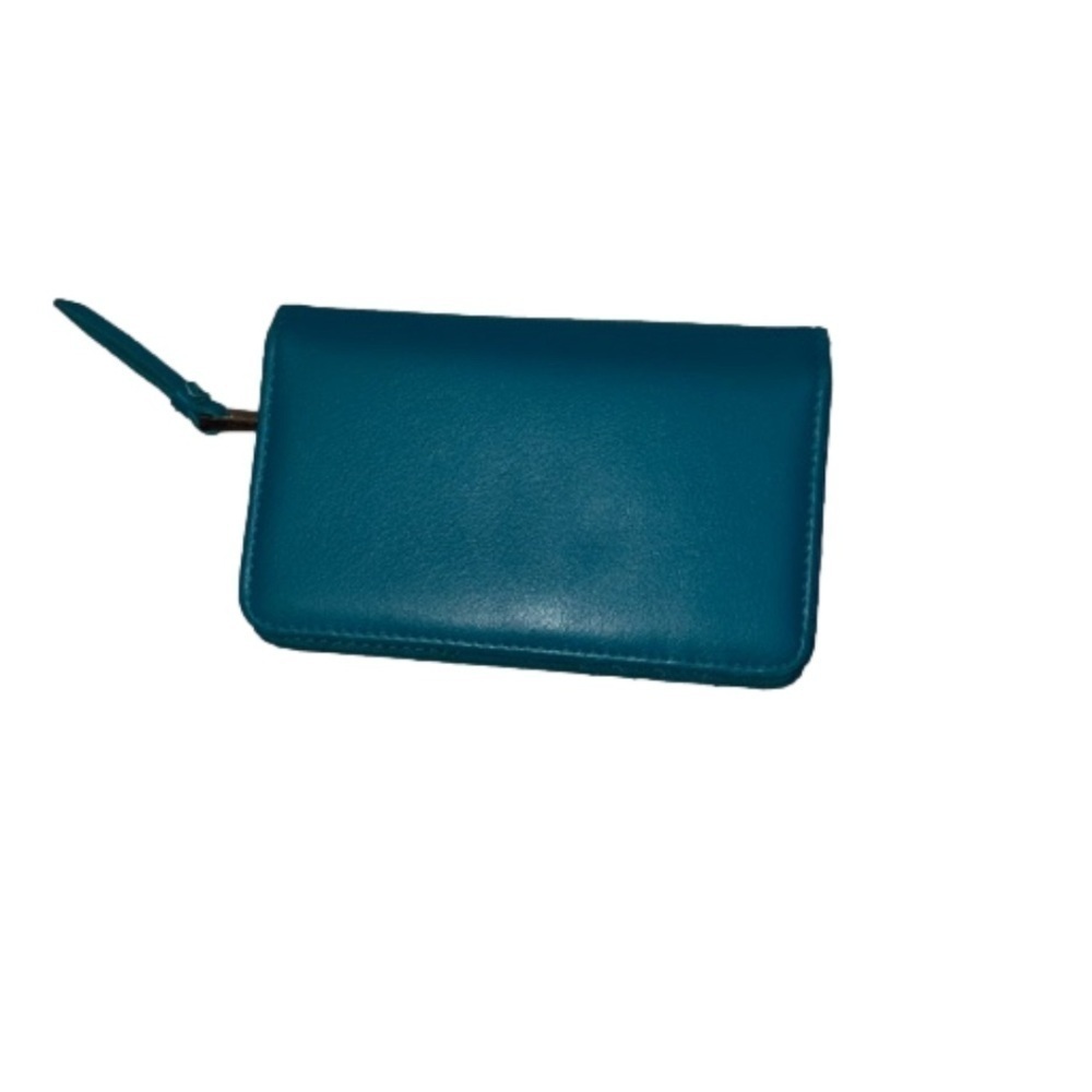 NWOT Unbranded Classic Grannycore Turquoise Green Credit Card/Money Wallet 6"x4" - Picture 3 of 7